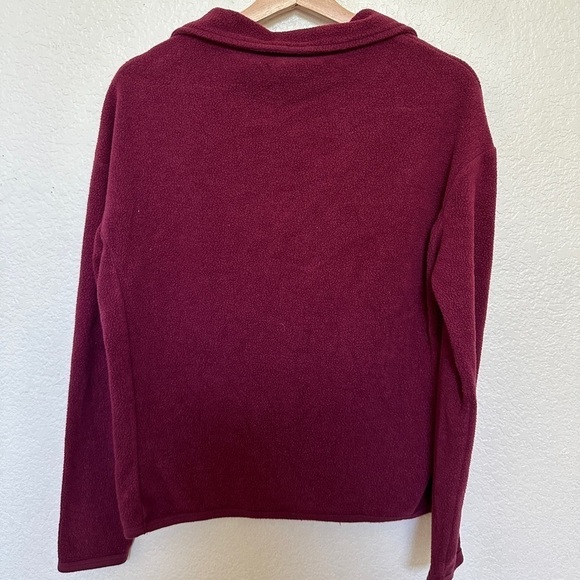 Victoria’s Secret VS PINK Maroon Burgundy Fuzzy Long Sleeve Quarter Zip Pullover - Picture 4 of 4